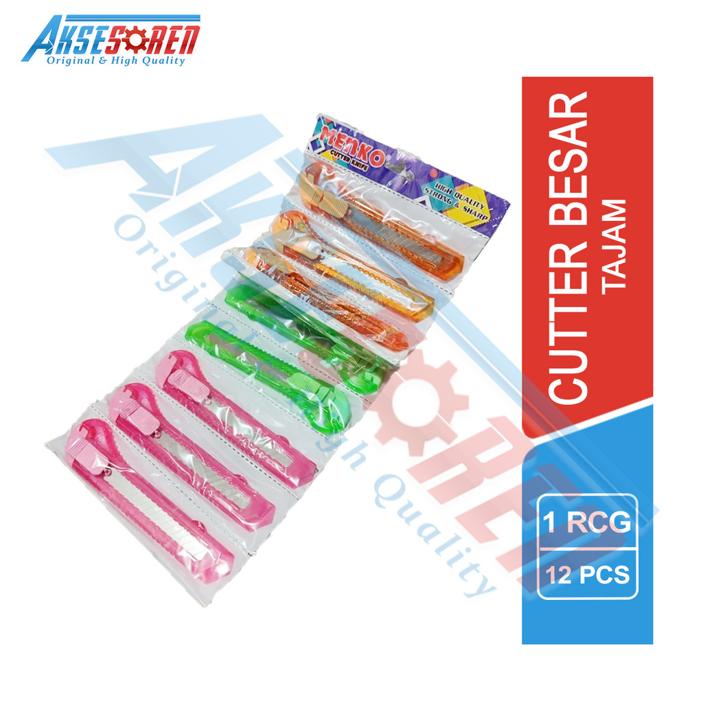 

Aksesoren Cutter Besar Tajam [1 Renceng/12 Pcs] / Pisau Cuter Murah / Alat Potong Super
