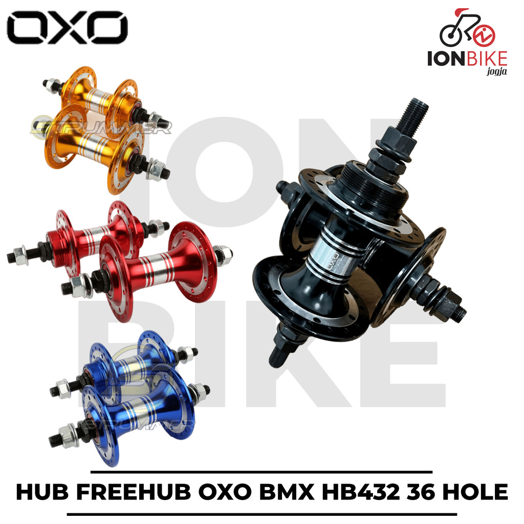 Hub Freehub BMX OXO HB432 36 Hole Alloy Bearing Double Drat Free Hub Sepeda HB-432 36H H Laker Freew