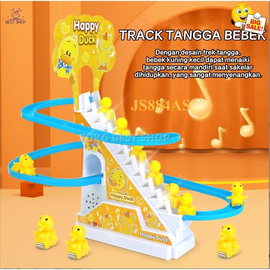 MAINAN BEBEK MAINAN BAYI/SELUNCURAN BEBEK TANGGA / MAINAN MUSIK TANGGA/ TANGGA REL SELUNCUR MAINAN A