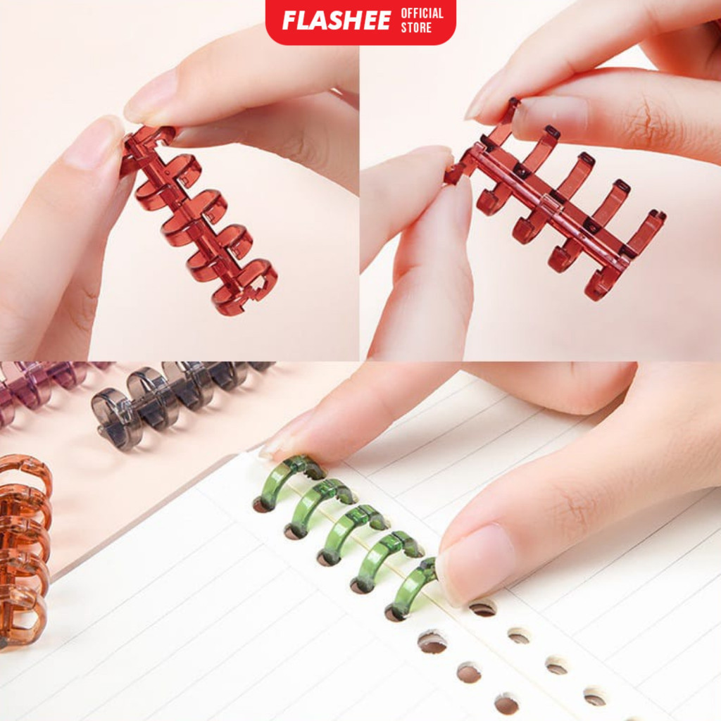 

Flashee - RING BINDER MINI TRANSPARAN WARNA RING DIY 5 RING UNIK BAHAN PLASTIK BISA COD
