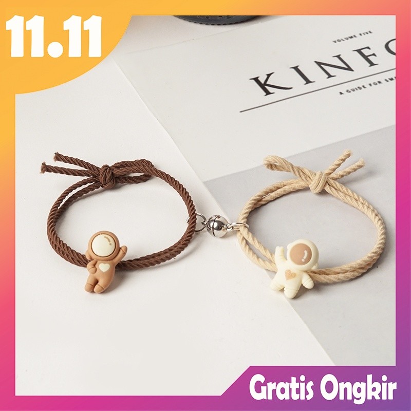FXG - Gelang Couple Magnet Astronot 2Pcs Pasangan Sahabat Pria & Wanita Bestie GLG05