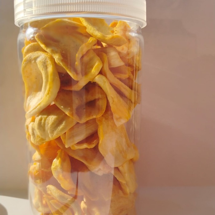 

keripik buah kering kualitas premium kemasan toples - nangka