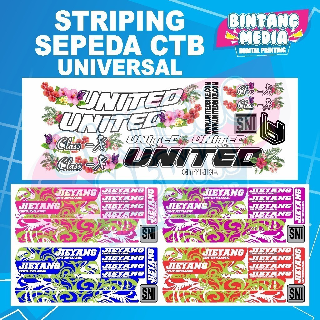 stiker sepeda Stiker Variasi Striping Sticker Tempel Logo Emblem Sepeda CTB United Jieyang Ragil_Sho