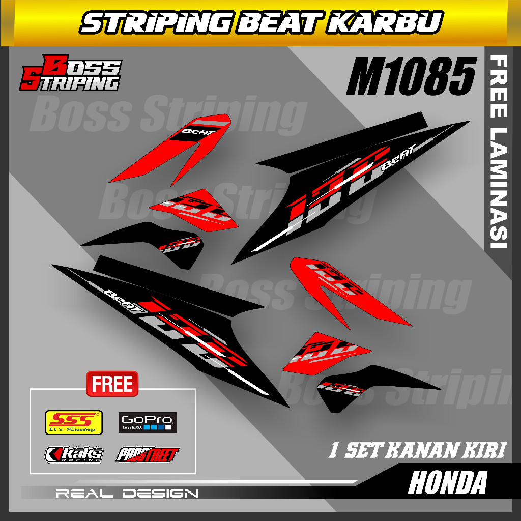 Striping Beat Karbu Motif Vietnam Style Setriping Stiker Sticker Setiker Motor Semi Full Body Honda 