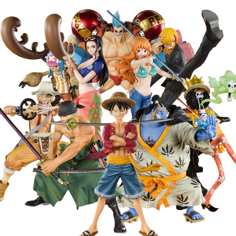 One Piece Anime Figur Tv 20th Anniversary Luffy Sanji Zoro Nami Brook Ussop Pvc Action Figur Doll Mo