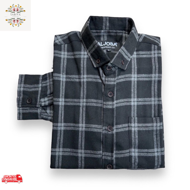 Hem Terkini / ALJOSA Kemeja Flanel Pria Lengan Panjang Hem Flannel Baju Cowok Motif Kotak Kotak Prem
