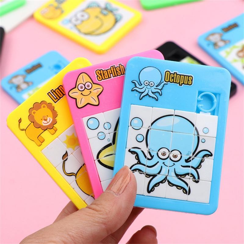 Animal Huarong Road Animal Picture Plastic Leisure Toys Cartoon Puzzle Clear Texture Color Brain Gam