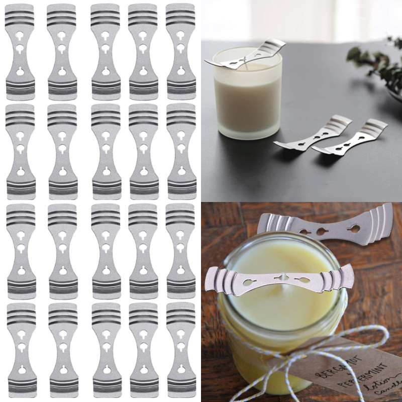

1/2/5PC Metal Wax Core Centering Decorative Silver Stainless Steel Three-Hole Wick Holder, DIY Scented Candle Making Supplies