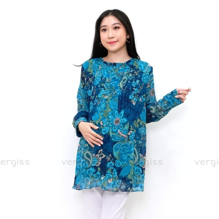 ✨READY✨ -Blus Hamil Sifon Bunga