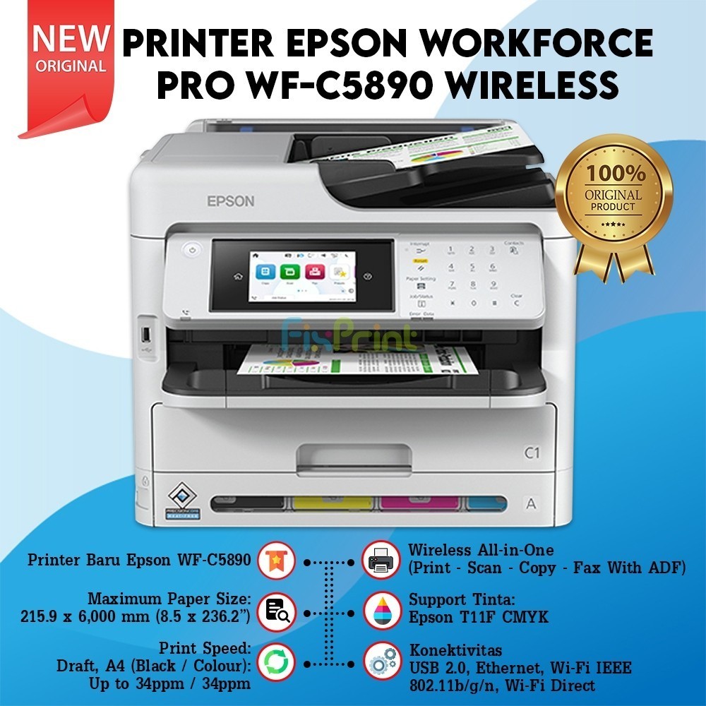 Printer Epson Workforce Pro WF-C5890 C5890 Wifi Pengganti Printer Work Force WF-C5790 WFC5790 WF