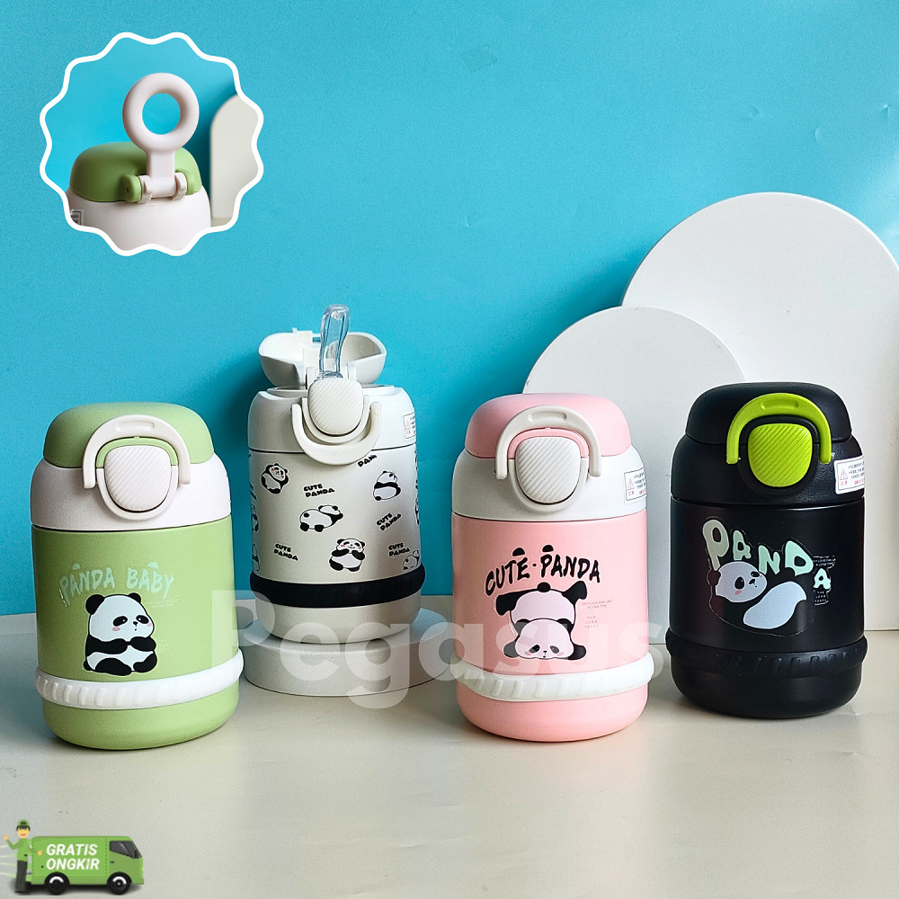 TM4146 Termos Mini Kapsul Karakter PANDA / Botol Minum Tumbler Unik Lucu Stainless Steel SUS 316 Tah