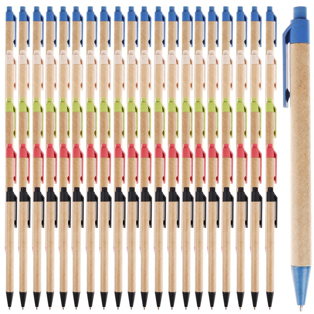 

10PCS ECO Recycled Paper Ball Pen Paper Eco-friendly Black ink Ballpoint Pen Office School Supplies