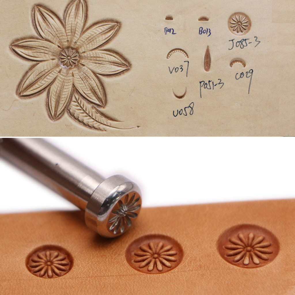 

Leather Stamping Tool Burst Center Flower Pattern J085 Stamp Leather Carving Craft Zhongjiang 304 Stainless streel Stamps