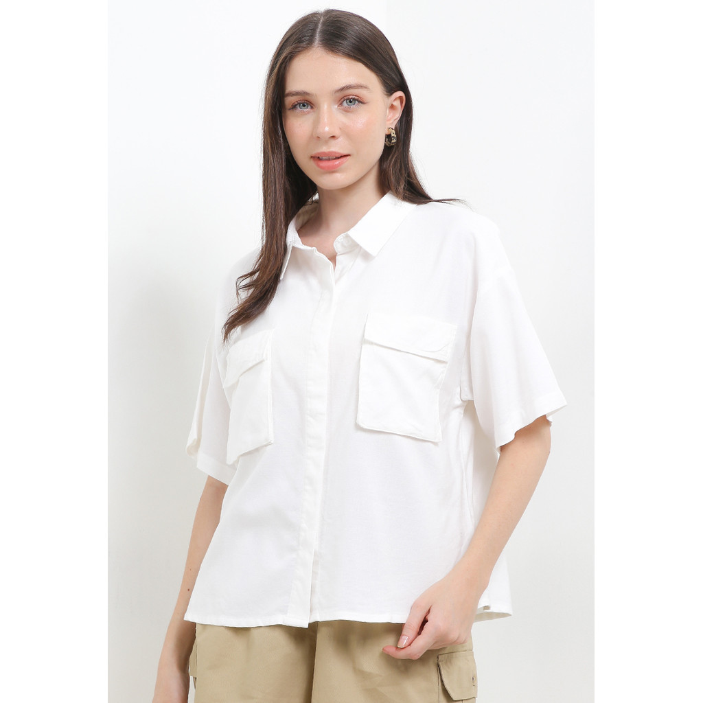 X EIGHT Evoleth Shirts - Kemeja Putih Wanita