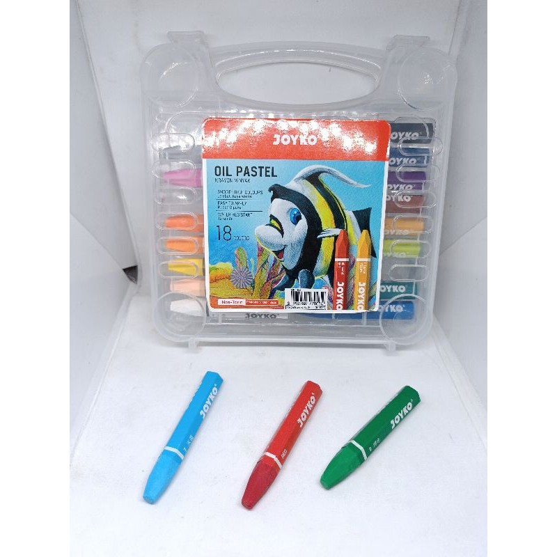 

KRAYON CRAYON 18 WARNA OIL PASTEL WARNA WARNI MEREK JOYKO 1 PAK