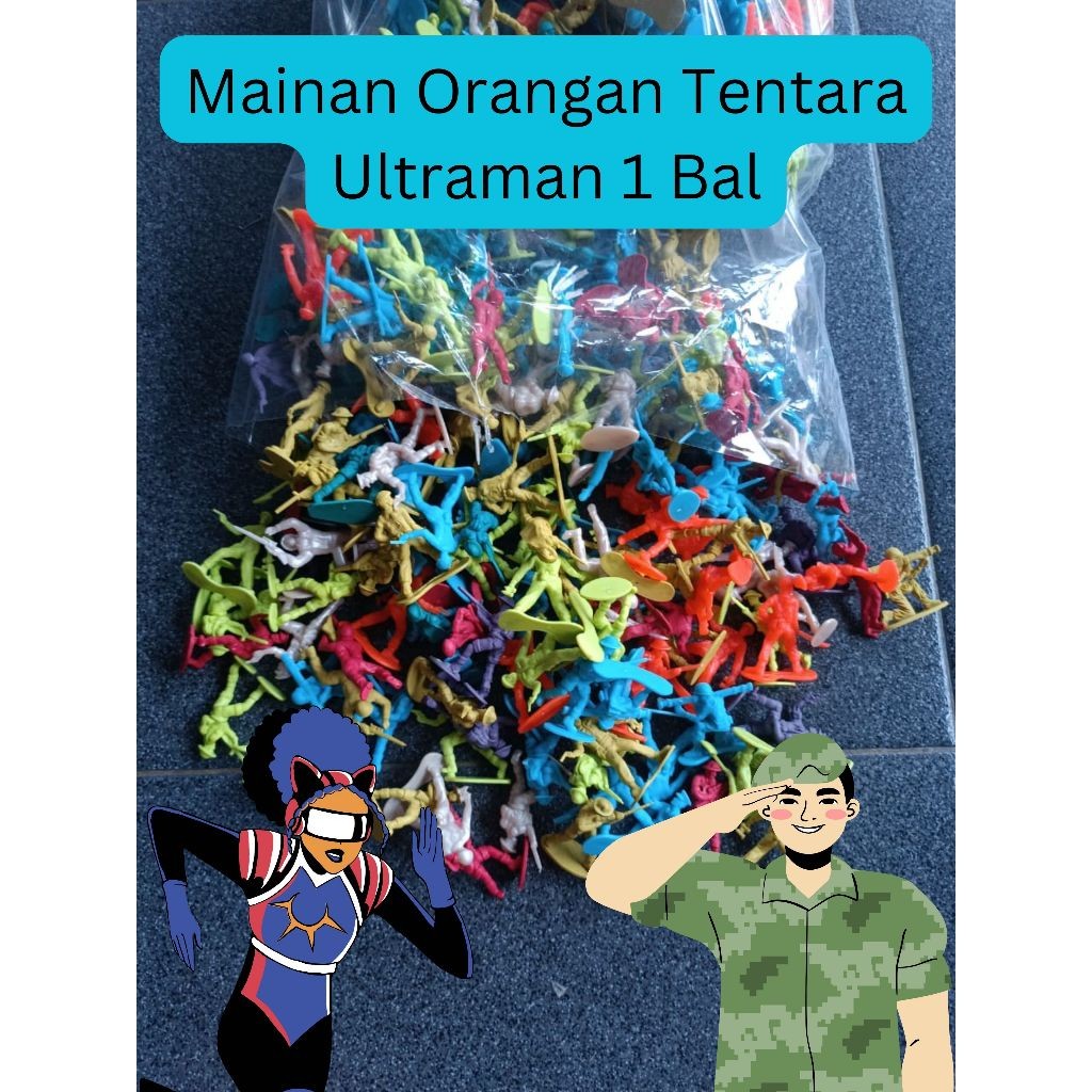 MAINAN ORANG ORANGAN TENTARA POWER RANGER ULTRAMAN PLASTIK 1 BAL