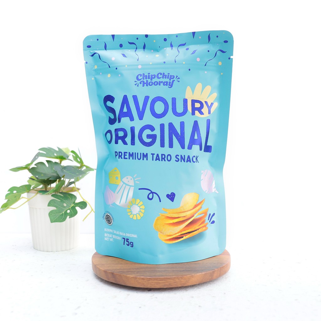 

SAVOURY ORIGINAL Taro Snack Crackers Keripik Taro - Chip Chip Hooray - KPG