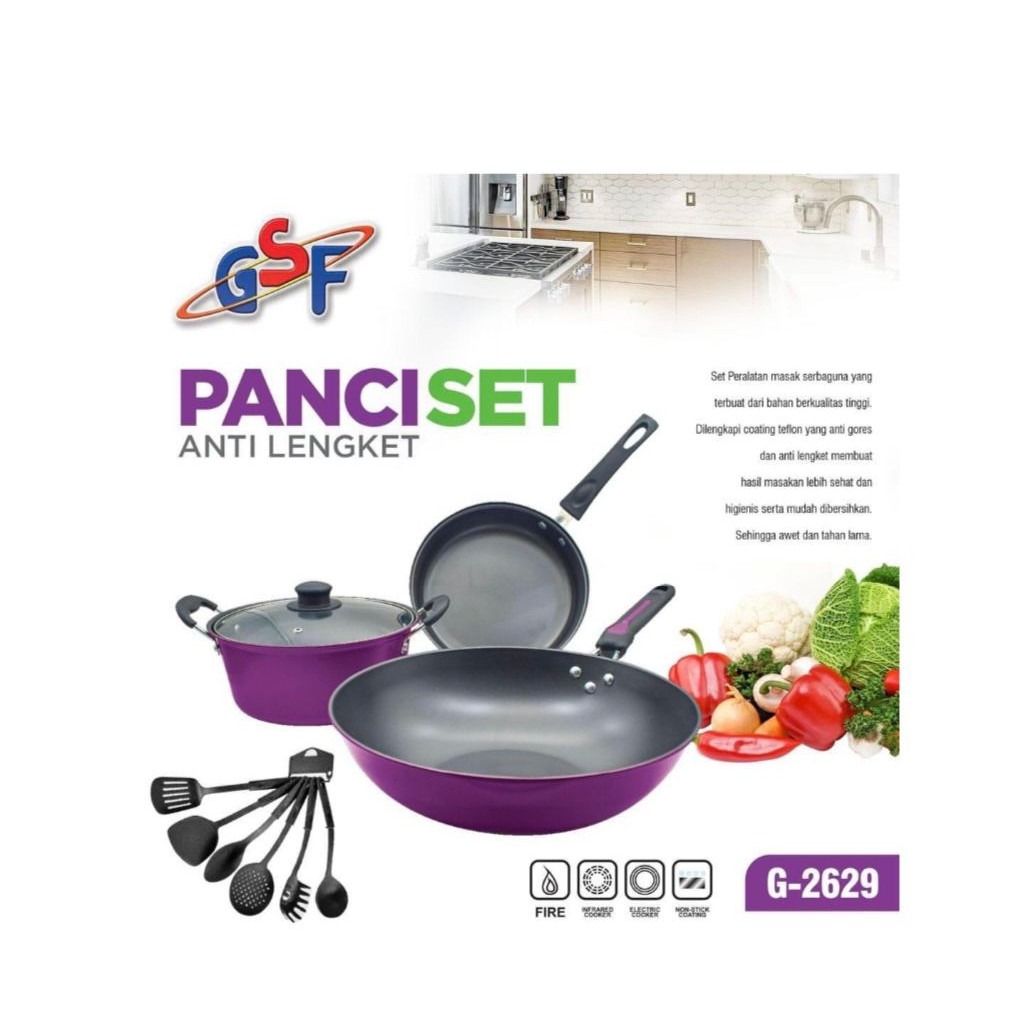 Panci Set Anti Lengket GSF 2629 Panci Set Warna GSF-2629