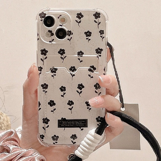 2 In 1 Penutup Kartu Hitam Putih Case POCO M6 Pro 5G X5 Pro X6 Pro C65 F5 Xiaomi 14 Redmi 14T Pro 13