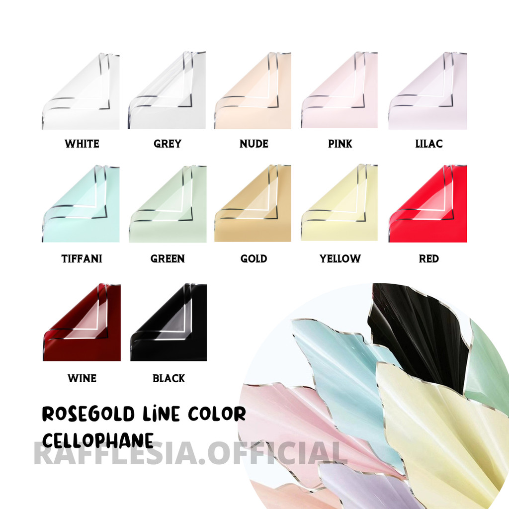 

SILVER AND ROSEGOLD LINE COLOR CELLOPHANE WATERPROOF KERTAS BUKET BUNGA (ECER)/ FLOWER WRAP