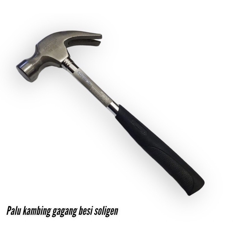Palu Kambing 16oz gagang besi Soligen Claw Hammer
