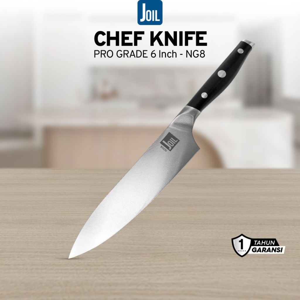 gy64rf Joil Pisau Dapur Utility Knife Baja 15 cm Stainless Steel Full Tang Ketajaman Tahan Lama - NG