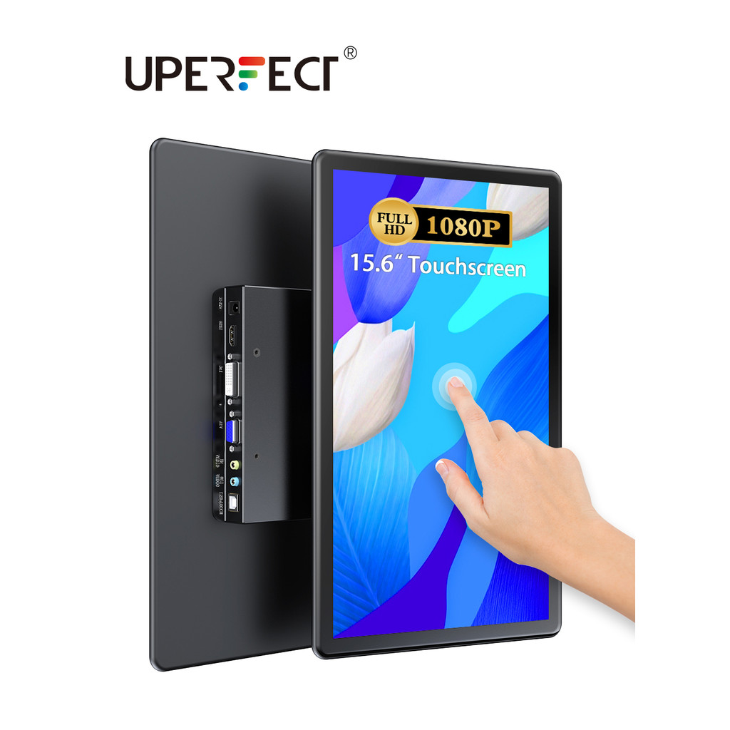 UPERFECT Touchscreen Portable Monitor 15.6'' HDR 1080P IPS Raspberry Pi VESA HDMI VGA DVI Industrial