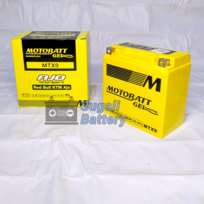 Aki Aprilia RS 125, Honda CM 250 CT 200, Yamaha SR 500 MOTOBATT MTX9 Gel 9Ah