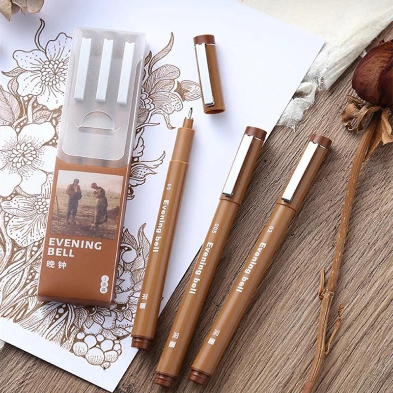 

Brown Pigment Liner Needle Waterproof Drawing Pen For Sketch Watercolor Drawing Needle Pen Hook Line Pen Stationery Art Supplies