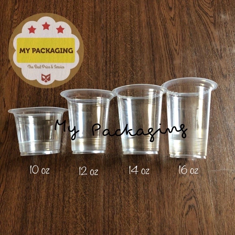 GRAPE OZ - 1 DUS - 2000pcs - Gelas Cup Plastik Es Teh Jus Pop Ice Cup Minuman Dingin 10 12 14 16 Oz