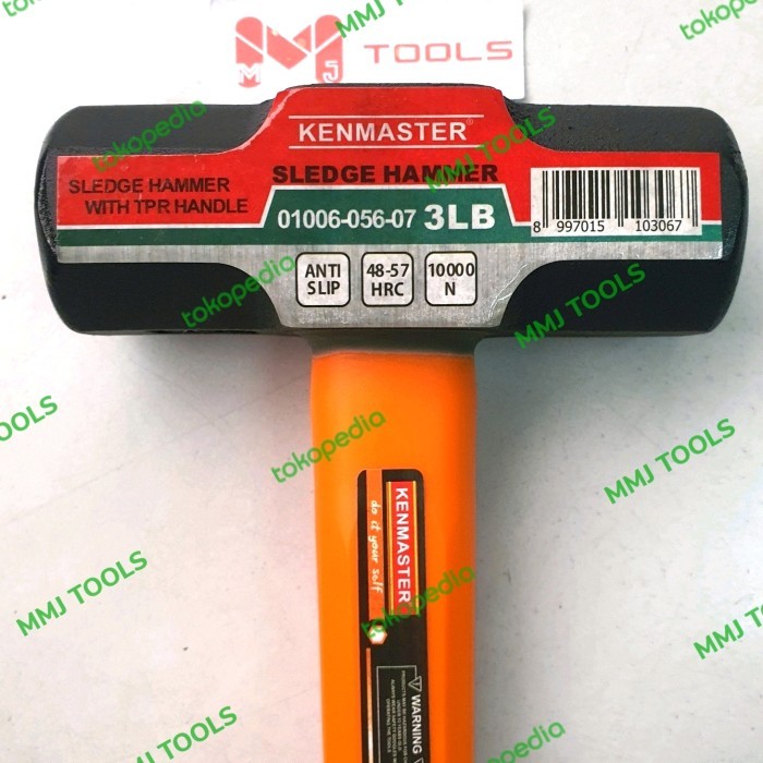 Palu Batu Gagang Fiber KENMASTER 3 lbs - KENMASTER Palu Batu gg Karet