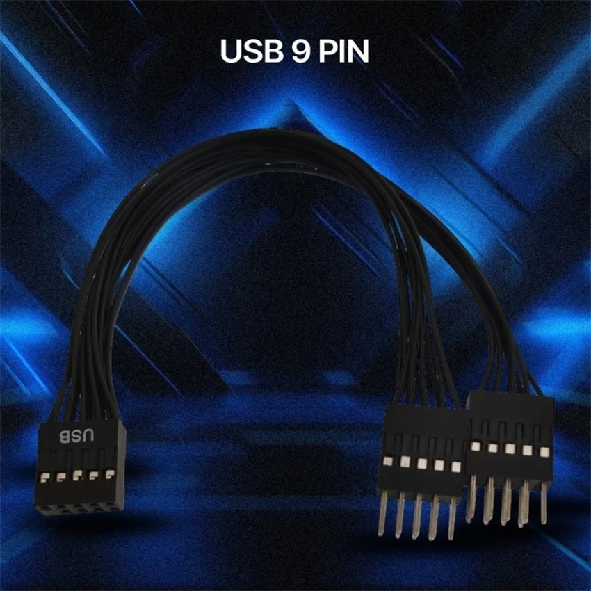 Usb 9Pin Splitter Front Header Extension Cabang 9 Pin Hub Extender Motherboards Aksesoris Desktop &