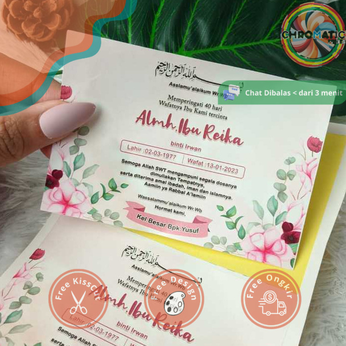 chromatic  Stiker Tahlilan Pengajian Mengenang Wafatnya 40 100 1000 Hari Kotak Nasi dan Box Makanan