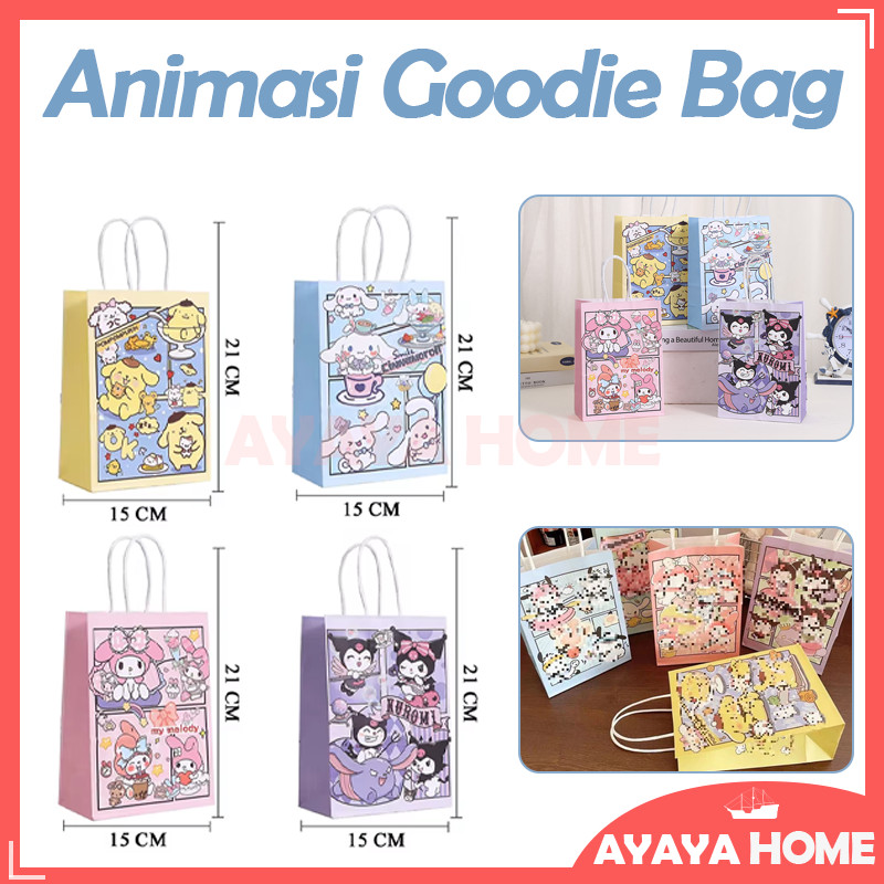 

Kantong Kertas Happy Birthday/Tas Kado Motif Kartun Lucu/Bingkisan Snack Anak Tas
