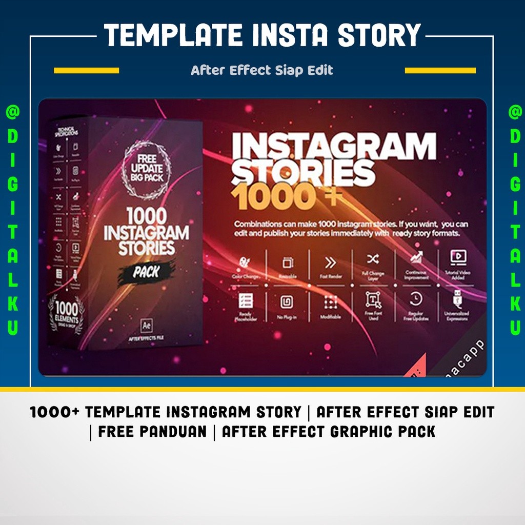 1000+ Template Instagram Story | After Effect Siap Edit | Free Panduan | After Effect Graphic Pack |