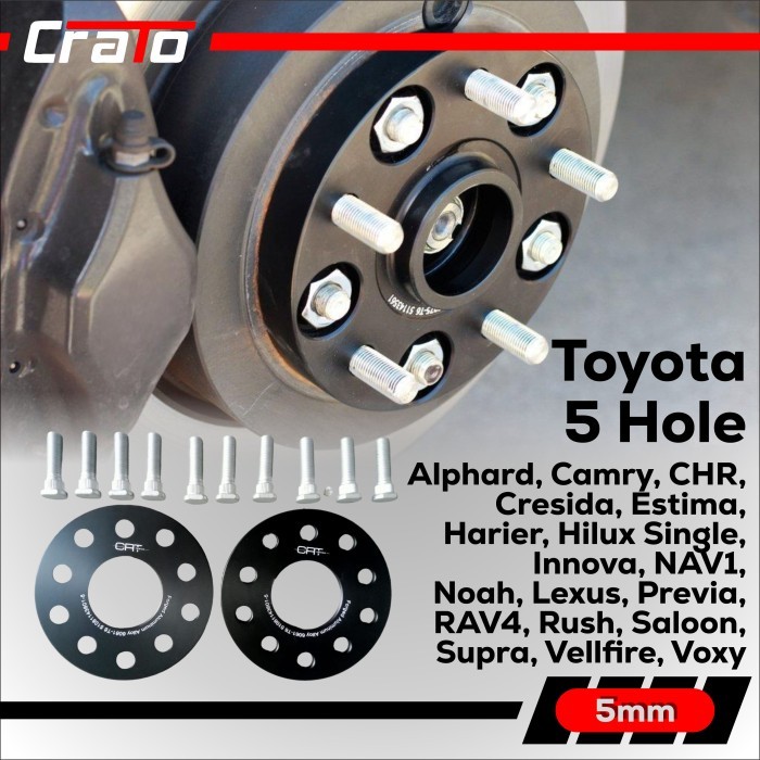 Terlaris -Wheel Adaptor Velg Spacer Aluminium - 5 Hole - Toyota - 5-114.3-60.1 5mm 10mm 15mm 20mm 25