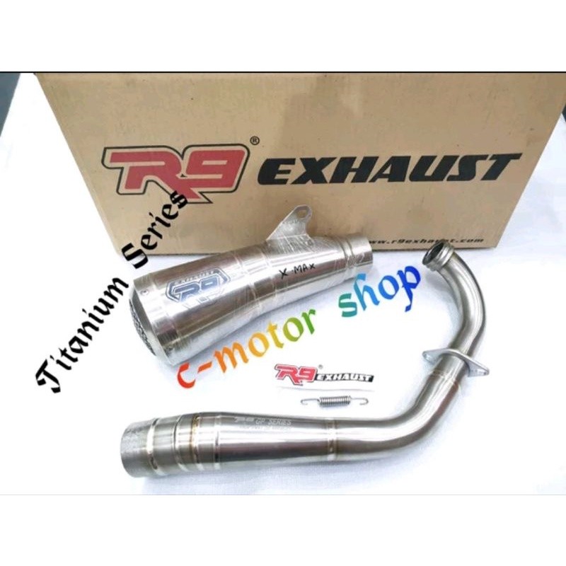 KNALPOT R9 GP TITANIUM SERIES  AEROX OLD, XMAX, NMAX OLD, NMAX NEW, NINJA 250 FI NEW 2018 2019 2020 