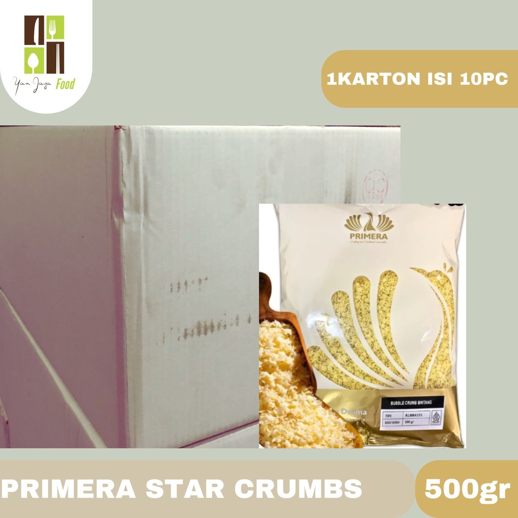 

Primera Star Crumbs / Tepung Bentuk Bintang / Tepung Roti Bintang / Bubble Crumb Bintang / Kemasan 200g/500g 1 CARTON