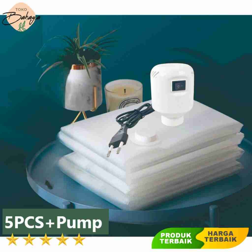 Plastik Vakum Baju Ukuran Campur 5 PCS dgn Pompa Elektrik