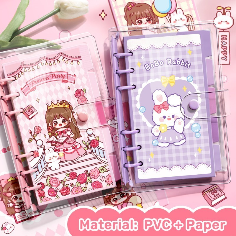 

Ready NEW Binder note lucu aesthetic /Notebook journal kartun/Buku catatan harian isi ulang loose-leaf anak /Agenda diary notepad karakter /Buku tulis sekolah kantor pelajar Scrapbook Daily planner Mainan Anak High Quality
