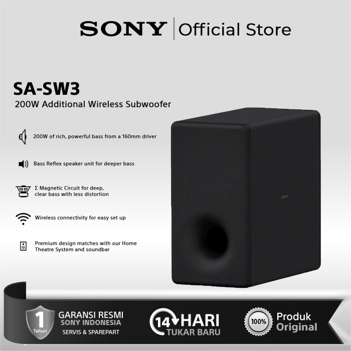 Sony SA-SW3 200W Wireless Subwoofer Speaker