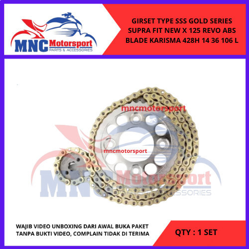 GEARSET GIRSET GEAR GIR SET KC GOLD 36T SUPRA FIT NEW X 125 REVO ABSOLUTE BLADE KARISMA