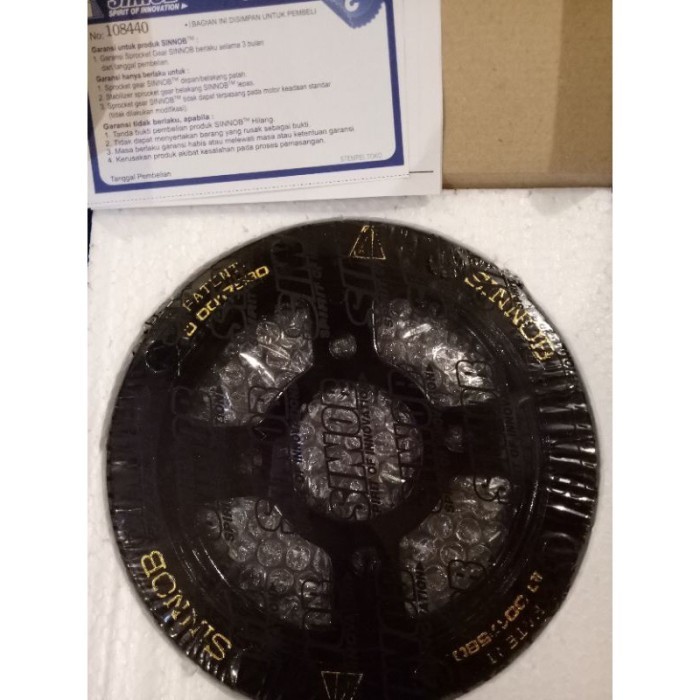 GEAR SET+RANTAI SINNOB MEGAPRO NEW/TIGER/CB 150 R/SONIC/VERZA 1SET PNP - Hitam
