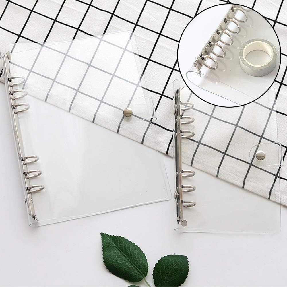 

New A5 A6 Clear Soft PVC Notebook Cover, Refillable Paper PVC Binder, Loose Leaf Personal Planner Binder,a six-hole ruler