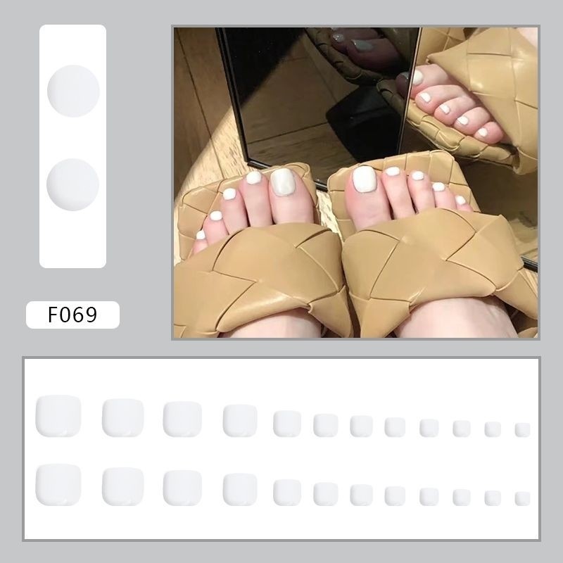 F069 - Kuku Cantik 24pcs set Kuku Palsu Fake Nails Box Free lem cair / lem jelly tahan air Kuku Pals