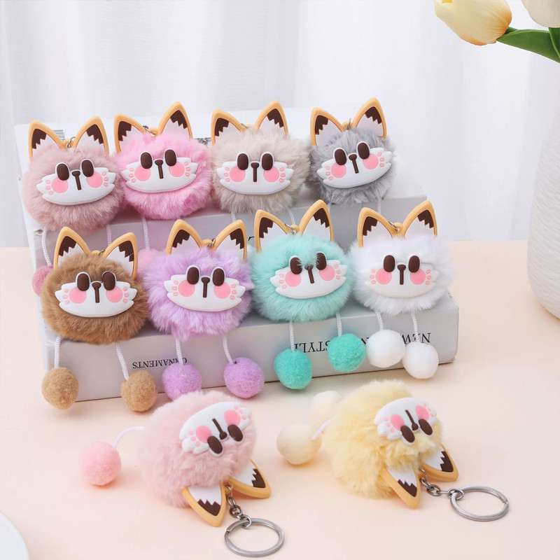 Gantungan Tas Kunci Boneka Kucing Bulu Lucu Bag Cat Keychain Accessories