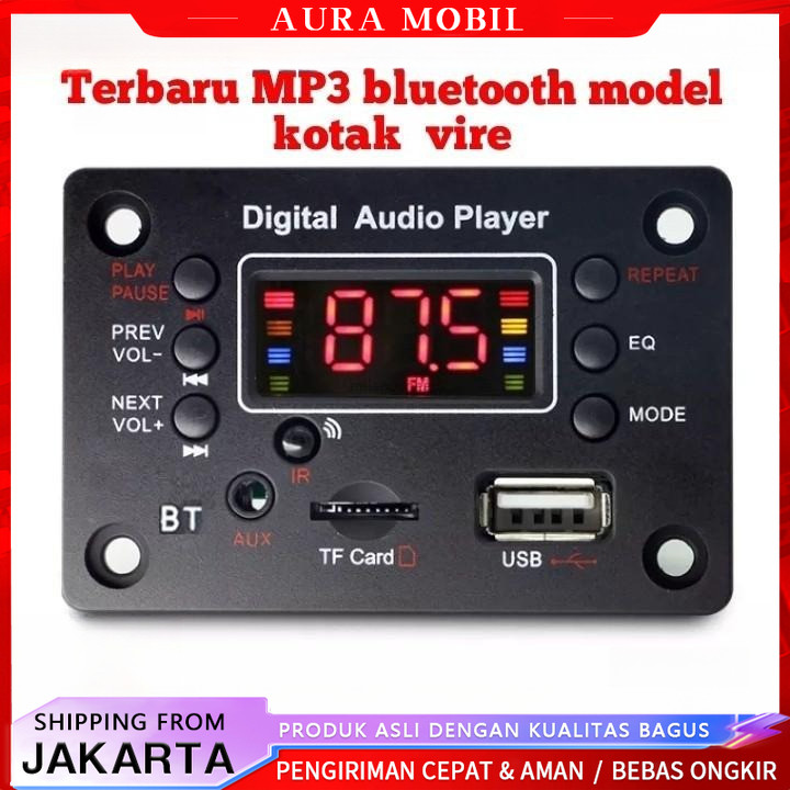 Kit Modul Mp3 Bluetooth Terbaru Kotak Vire 060 Modul Pemutar MP3 12v Bluetooth Model Kotak JunDW