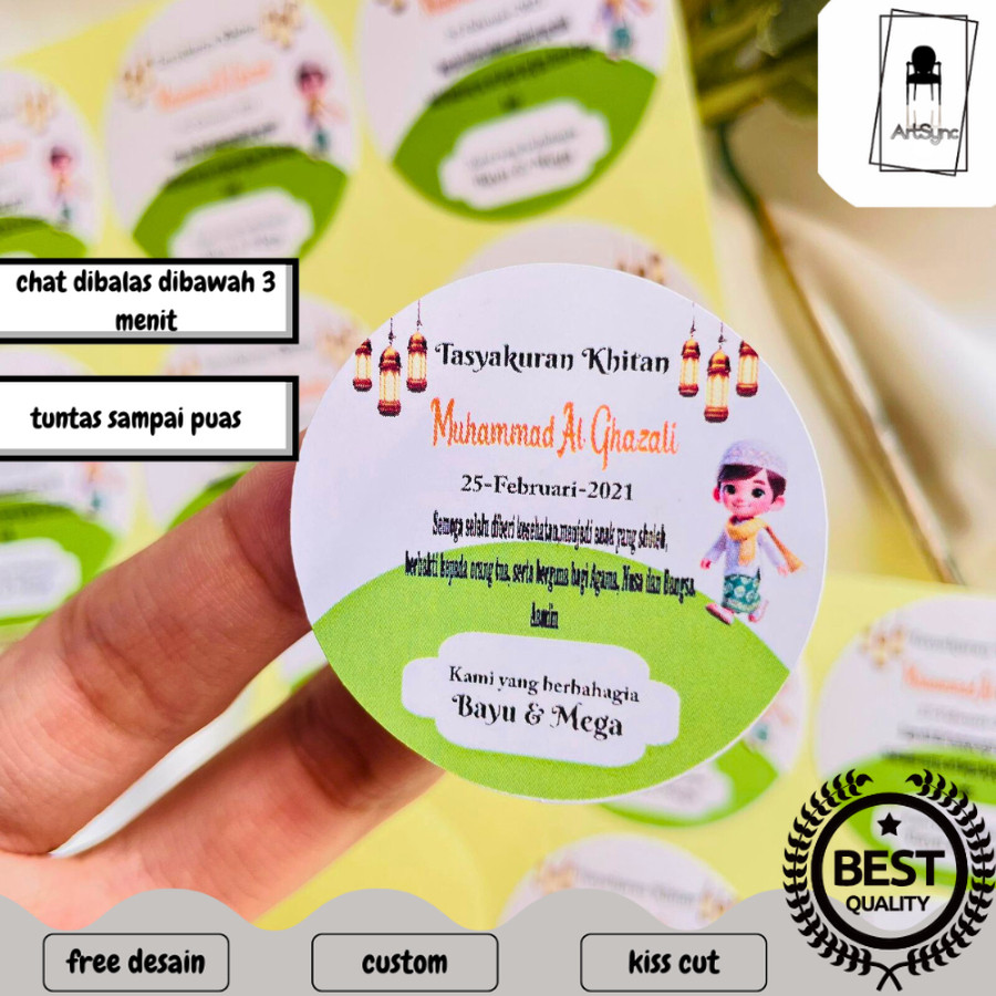 

Syncart 2-6 STIKER LABEL CHROMO TASYAKURAN KHITAN SYUKURAN WALIMATUL KHITAN