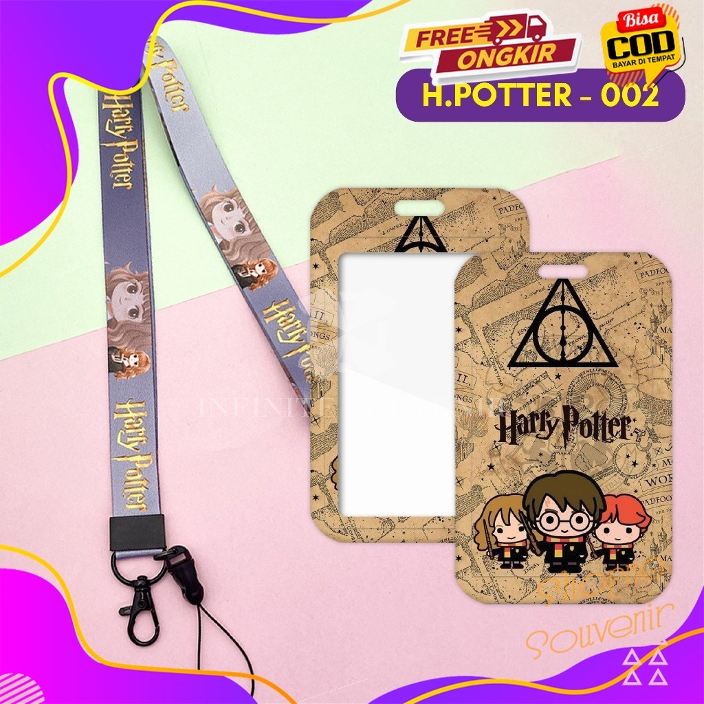

[N004] HARRY POTTER / Name Tag / ID Card Holder Motif Karakter Harry Potter dengan Tali Lanyard