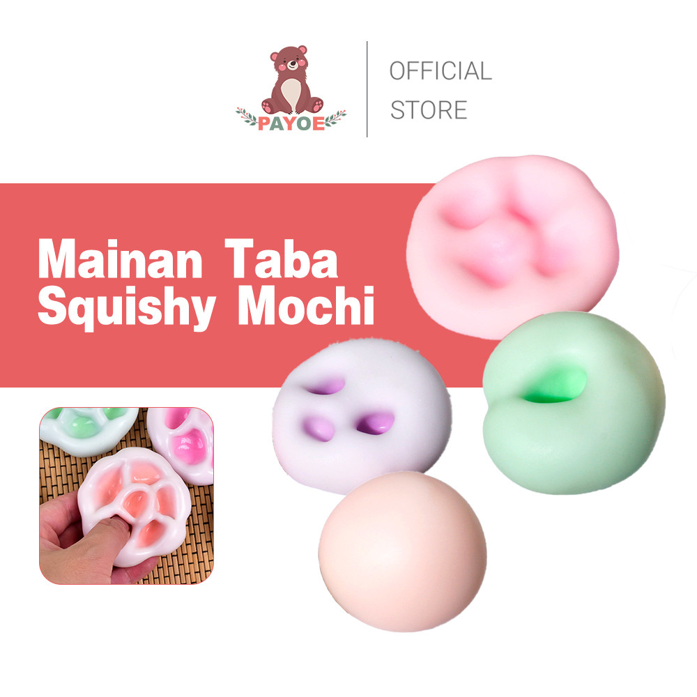 ​​PAYOE​​ Mainan Squishy anak Mochi Cheese Taba Squishy Extra Kenyal Lucu